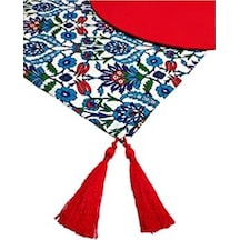 Çini Desenli Runner 6'lı Kırmızı Supla Set V00020886 Açık Bej