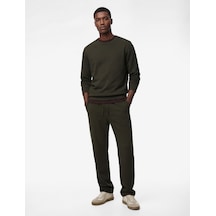 Koton Straight Fit Cepli Duble Paça Beli Bağcıklı Pantolon Yeşil 6sam40012hk