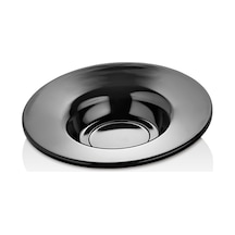 24 Adet 11 Cm Siyah Melamin Soft Çay Tabağı Bulaşık Makinesinde Yıkanabilir Dayanıklı Çay Tabak