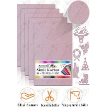 Simli Karton A4 20x30 Cm 5 Li 1 Paket Simli Fon Kartonu Parıltılı Kağıt Anasınıfı Kreş Etkinlik Proje Dekoratif Lila