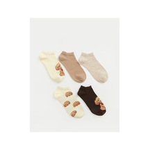 Lc Waikiki Alıta Cıty Farkıyla Lcw Dream Bej Desenli 5'li Paket Kadın Patik Çorap Bej - 929822259 Bej