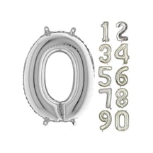 0 Sıfır Yaş Rakam Folyo Balon Gümüş Silver 100 CMDoğum Günü.Ya