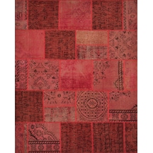 Patchwork El Dokuma Anadolu Halısı – Spring (425349825) Kırmızı