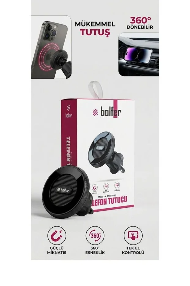Telefon Tutucu Mıknatıslı Araç İçi Telefon Tutucu Siyah