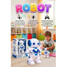 Dans Eden Robot 7 Fonksiyonlu Uzaktan Kumandalı Işıklı Sesli Müzikli Yürüyen Akıllı Oyuncak Robot Mavi