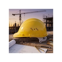 2 Adet İş Güvenliği Bareti Sarı Deliksiz Gövde, Arkadan Ayarlı Anahtarlı, Özel Polimer Koruyucu, Safety Helmet Hard Hat Diğer