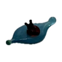 El Yapımı Mini Murano Cam Yaprak Üstü Uğur Böceği Biblo A157-08
