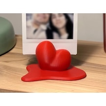 Bezos 3d Baskı Eriyen Kalp Fotoğraf Tutucu Anlık Fotoğraf Standı Kalp Formlu Masaüstü Fotoğraf Tutacağı Kırmızı Ventra