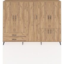Arges Dolap 12 Raflı 2 Çekmeceli 7 Kapaklı 220x30x163 Çam-çam Atlas Çam - Atlas Çam