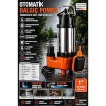 Alman 3.5 Hp Foseptik Dalgıç Pompa Kirli Su Pompa Şamandıralı Dikine 8mt