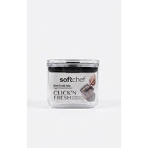 Softchef Click'n Fresh Hava Geçirmez Kare Plastik Erzak Kabı 700 Ml - Vakumlu Tek Tuş Kapaklı Şeffaf Plastik Bakliy Diğer
