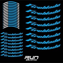 Honda Motorsiklet Fireblade Mavi Jant Şeridi Jant İçi Yazılı 17 Inc Uyumlu Çok Renkli