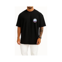 Bahriyeli Collection Oversize Tcg Yıldız P348 Cep Tasarımlı Unisex T-shirt Siyah