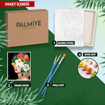 Sayılarla Boyama Tuval Seti Fırça Boya Dahil Çıtalı 40x50 Cm - Taş Ev