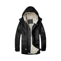 Alaska The Last Frontier Alaska Slim Fit Soğuğa Ve Suya Dayanıklı Oxford Kumaş Kapüşonlu Kısa Parka Kaban --siyah-- Siyah