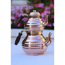 Bakır Çaydanlık Dilimli Model Bakır Renk Parlak Bakır