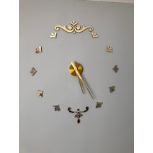 Modern Nesil Dıy 3D Dekoratif Büyük Boy Sticker Duvar Saati (399528395)