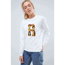 Riverdale R Head Baskılı Beyaz Kadın Sweatshirt