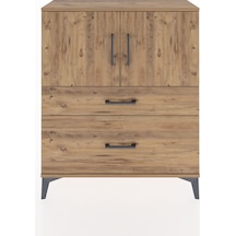 Arges Şifonyer 2 Raflı 2 Çekmeceli 2 Kapaklı 88x30x106 Çam-çam Çam