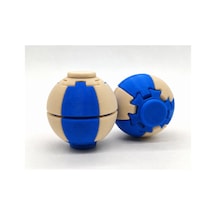 Alvera Press Küresi 3d Baskı Dönüşen Mekanik Fidget Stres Oyuncağı-mavi-bej