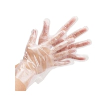 Dolphin PE İş Temizlik Tek Kullanımlık Şeffaf Eldiven / Büyük Boy / 100 Adetlik 5 Paket
