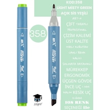 Çift Taraflı Profesyonel Çizim Kalemi Kalıcı Mürekkep Üçgen Gövde İnce Uç 1 Mm Kesik Uç 2-6mm Sketch