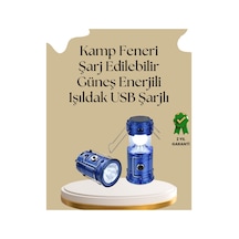 Güneş Enerjili Katlanabilir Kamp Feneri Usb Şarjlı, Hafif Ve Çok Fonksiyonlu Acı Kahverengi