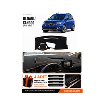 Renault Kangoo 2023-2026 Uyumlu Torpido Örtüsü, Torpido Kılıfı - Siyah-kahverengi - Re053