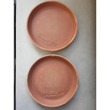 Topraktan 6'lı Fincan,saksı Altlığı Çok Amaçlı Mini Tabak 13 1,5 Cm Kiremit
