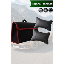 Nissan Skystar Uyumlu Koltuk Yastığı Siyah Renk Bagaj Çantası Lüks Model