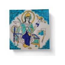 Aziz Katerina 20x20 Cm El Boyama İznik Çini Karo