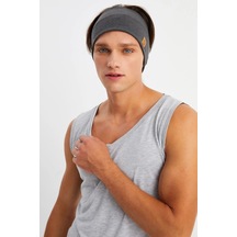 Erkek Pamuklu Termal, Kaymaz, Terletmez, Ultra Hafif, Spor Saç Bandı Bandana - Tek Ebat / Füme Füme
