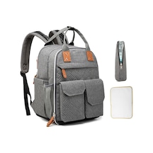 Gajeena 28l Isı Yalıtımlı Su Geçirmez Anne Çanta - Çok Bölmeli Bebek Bezi Çantası - Çift Omuzlu Stroller Uyumlu Gri Gri