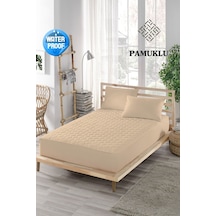 Mona Verde Alez Sıvı Geçirmez Pamuklu Kapitoneli Fitted Kahve Çift Kişilik Tek bebek su yatak Koruyucu MNVKAPFIT00 Kahverengi