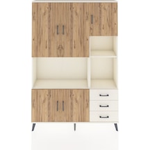 Arges Dolap 9 Raflı 3 Çekmeceli 5 Kapaklı 132x30x195 Aytaşı-çam/aytaşı Atlas Çam/aytası