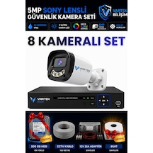 8 Kameralı Full Hd Güvenlik Kamera Seti 500gb Hdd  5mp Gece Renkli Görüşlü - Sabit Ip Gerektirmez