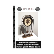 Premium Aksesuar Dekor Süsü Ev Dekoru Metal Çarklı Masa Saati Çok Renkli