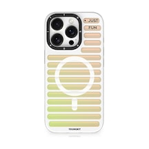 İphone Uyumlu 16 Pro Kılıf Magsafe Şarj Özellikli Youngkit Geek Serisi Kapak Beyaz Beyaz