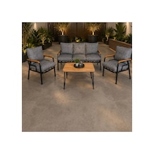 Bahçe Ve Balkon Mobilyası 3+1+1+sehpa Gri Gri