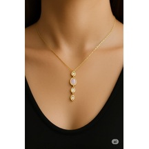 Pembe Oniks & Kristal Damla Uzun Kolye Çok Renkli Pembe Oniks & Kristal Damla Uzun Kolye Çok Renkli