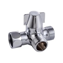 Rogfer Çift Sap Pirinç 3 Yollu Duş Kolu Saptırıcı Valf Elle Tutulan Duş Duş Ayırıcı, Boyut:pirinç Diğer Diğer