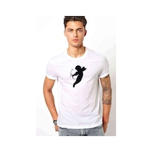 Silhouette Cupid With Bow Baskılı Beyaz Erkek Tshirt