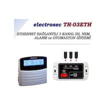 Electrosec TH-03 ETH Web Tabanlı 3 Kanal Isı Nem Alarm Takip