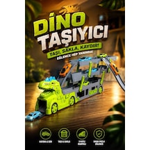 Dinozor Tasarımlı 3 Katlı 37 Araç Kapasiteli Mega Tır-kamyon Açılır-kapanır Kasalı Rampalı Otopark 3 Arabalı