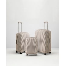 Madame Coco Huitre 3'lü Set Valiz/bavul - Bej 8684427303696 Ekru