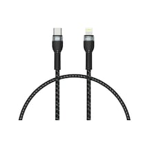 Butam Bilişim Siyah Shira Serisi Type-c To Lightning Pd Kablo 30 Cm