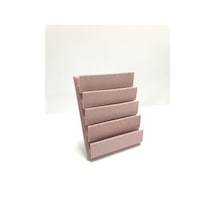 PEMBE Ayaklı süet kaplama küpe standı Pembe