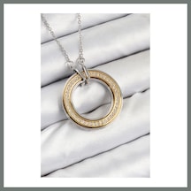 Bezos 316l Çelik Zirkon Taşlı Dönen Daire Model Gold Ve Gümüş Renk Kadın Kolye Mmbz