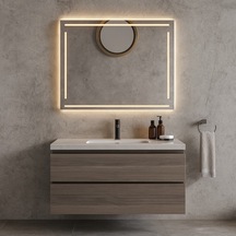 60x80 Cm Luna Frame Led Banyo Aynası Dokunmatik Dimmerli - 3000 Günışığı Sarı