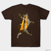 Flood Of Style Lazer Kedi Saldırısı Vintage 90'lar Grafik T-shirt Erkekler Kadınlar Için % 100% Pamuk T Shir Çok Renkli